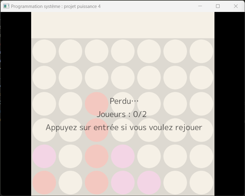Écran de défaite