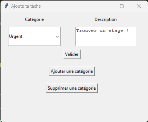 Ajout d'une tâche